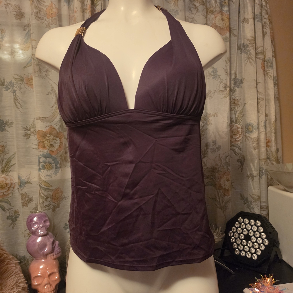 Victoria's Secret Deep Plum Halter Tankini Top